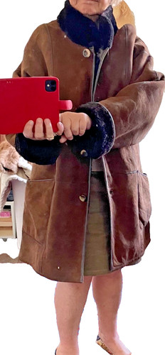 Manteau court peau lainée - manteau,
