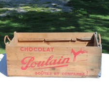 Antique Large Advertising Box 72cm Empty Wooden Chocolate Foal