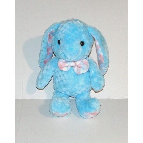 Doudou lapin bleu cotelé - doudou,