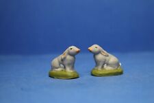Santons Animaux collection B. Sauvat 2 Lapins gris