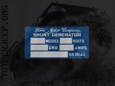 PLAQUETTE DATA PLATE