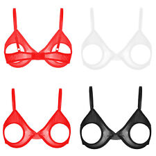 Women's Sexy Lace Open Nipple Bra Underwear Push Up Underwired Shelf Bra