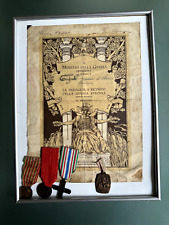 ITALIE WW1 BREVET DE LA MÉDAILLE GUERRE 1914-1918 AVEC 4 MÉDAILLES ITALIENNES
