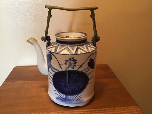 Vintage flow blue - blue, asian