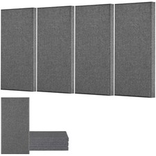 VEVOR Panneau Acoustique Mural Autocollant Insonorisant 60x30x5 cm Lot de 4 Gris