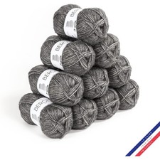 10 pelotes de laine - Gris -
