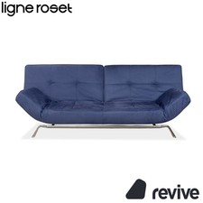Ligne Roset Smala Tissu Canapé Trois Places Bleu Neuf Manuel Fonction