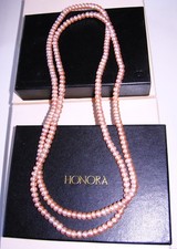 HONORA HIGH LUSTRE LONG 40" PINK CULTURED FRESHWATER PEARL BAROQUE NECKLACE  QVC