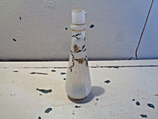ANTIQUE SMALL BOTTLE WHITE GLASS ENAMEL FLOWER PERFUME BOTTLE