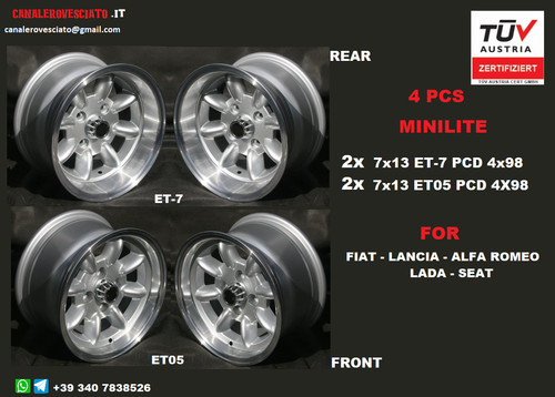 Jantes 4x98 minilite - 13,