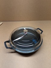 Staub Cast Iron 3.5-qt Braiser with Glass Lid - Dark Blue (Chipped Lid)