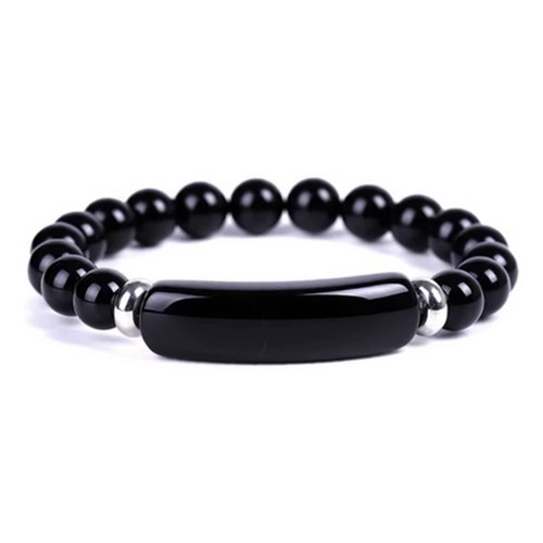 Bracelet perles obsidienne - perles,