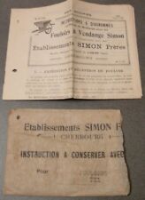 Simon Harvest Fouloir in Cherbourg. Instruction 1928