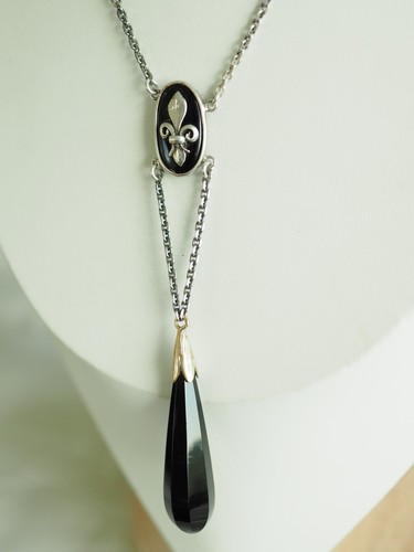 Collier neglige ancien argent - collier,