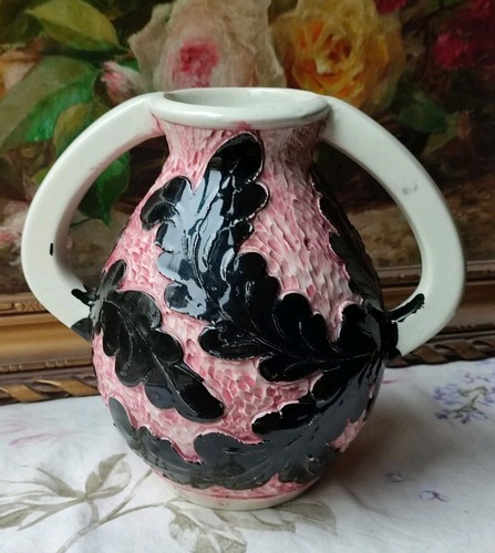 Ancien vase céramique rose - rose, et