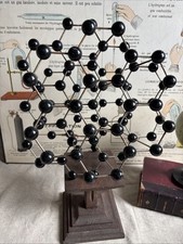 Antique Chemistry Deco Scientific Graphite Cabinet Curiosities Molecule Model...