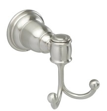 PAMEX Double Robe Hook, Charleston Collection, Satin Nickel Part Number 0060821