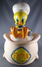 Looney Tunes - Cookie Jar Warner Bros 1997 - Titi Cook Sitting on a Bag of 