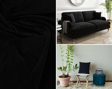 Tissu velours de coton noir de