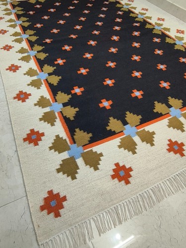 Tapis boho laine fait - en, main