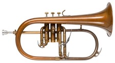 Bugle à Piston Trompe Flugelhorn en Sib Bronze Antique 3 Piston avec Embouchure
