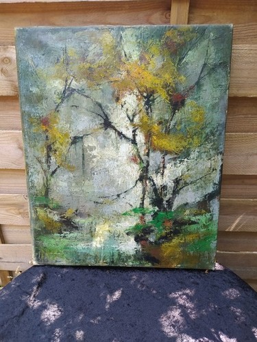 Huile sur toile paysage - , de