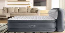 INTEX Inflatable Double Bed with Automatic Inflation Headboard