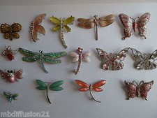 Broche bijou fantaisie-Papillon -Libellule-Scarabé