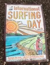 Journée internationale du surf lin vinyle bannière surf poster store signe figurine