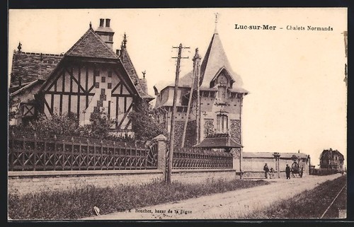 Cpa luc sur - luc-sur-mer,, chalets