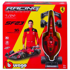 FERRARI SF-23 N.16 CHARLES LECLERC F1 2023 WITH HELMET 1:24 Burago Kit Auto Nouv