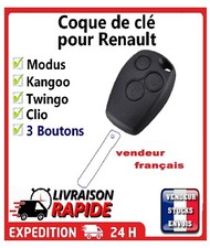 Coque Clé Plip 3 Boutons pour Renault Kangoo Modus Trafic Laguna Espace