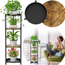 Étagère Plantes Métal Noir 4 Niveaux Support Fleurs Intérieur Extérieur 114 cm