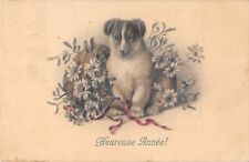 Postcard fantasy representing 1 dog / happy year