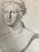 tres beau dessin fusain XIXe