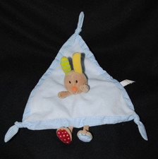 Peluche doudou lapin brun plat