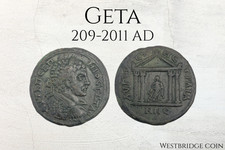 Geta Ancient Roman Coin 209–211 AD Augusta Trajana Thrace AE Bronze