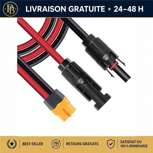 Câble solaire xt60 12 awg - m,