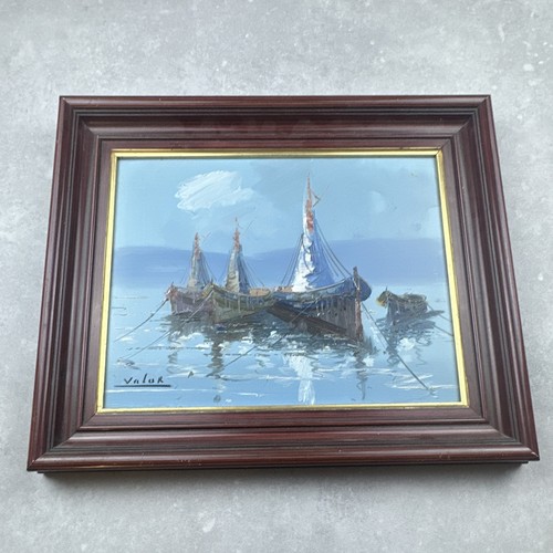 Tableau ancien huile marine - ancien,