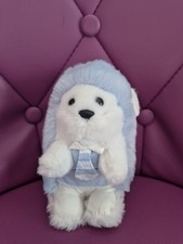 DOUDOU PELUCHE HERISSON BLEU BLANC TARTINE ET CHOCOLAT CRAVATE 15 cm - TTBE  