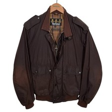 Barbour A58 Flyweight Wax Flyer Jacket Small Rustic Brown Bomber Vintage 00s