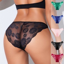 5 Pack Lot Sexy Womens See Through Sheer Lace Panties Underwear Briefs Lingeries
