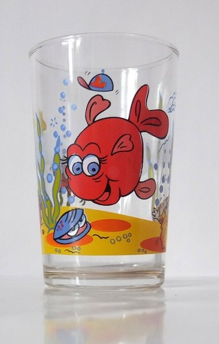Verre moutarde poisson rouge - moutarde,