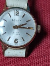 Cauny, 17 jewels, swiss, write watch, run, 343