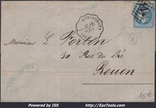 FRANCE N°29B SUR LETTRE AVEC