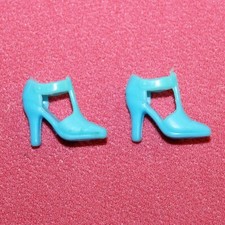 Mattel Barbie Doll Blue Pumps Heel Shoes Pair