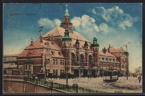 Carte postale lübeck gare - postale,