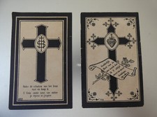 2 images pieuses belges croix mortuaire