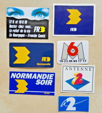 Lot of 7 stickers FR3 Antenna2 a2 M6 TV channel TV vintage media TV