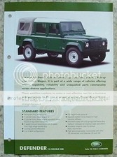 LAND ROVER DEFENDER 110 DOUBLE CAB 4x4 Sales Brochure c2000 #LRML 1551